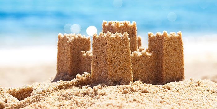 Sandcastles in the sand.