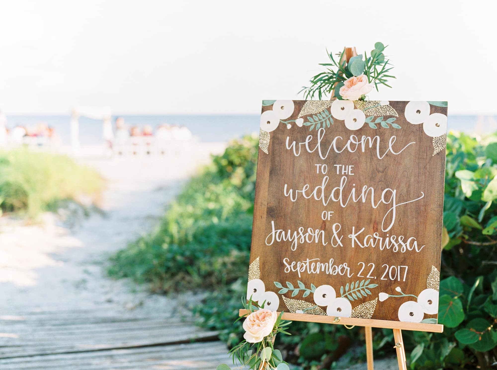 beach wedding sign sanibel
