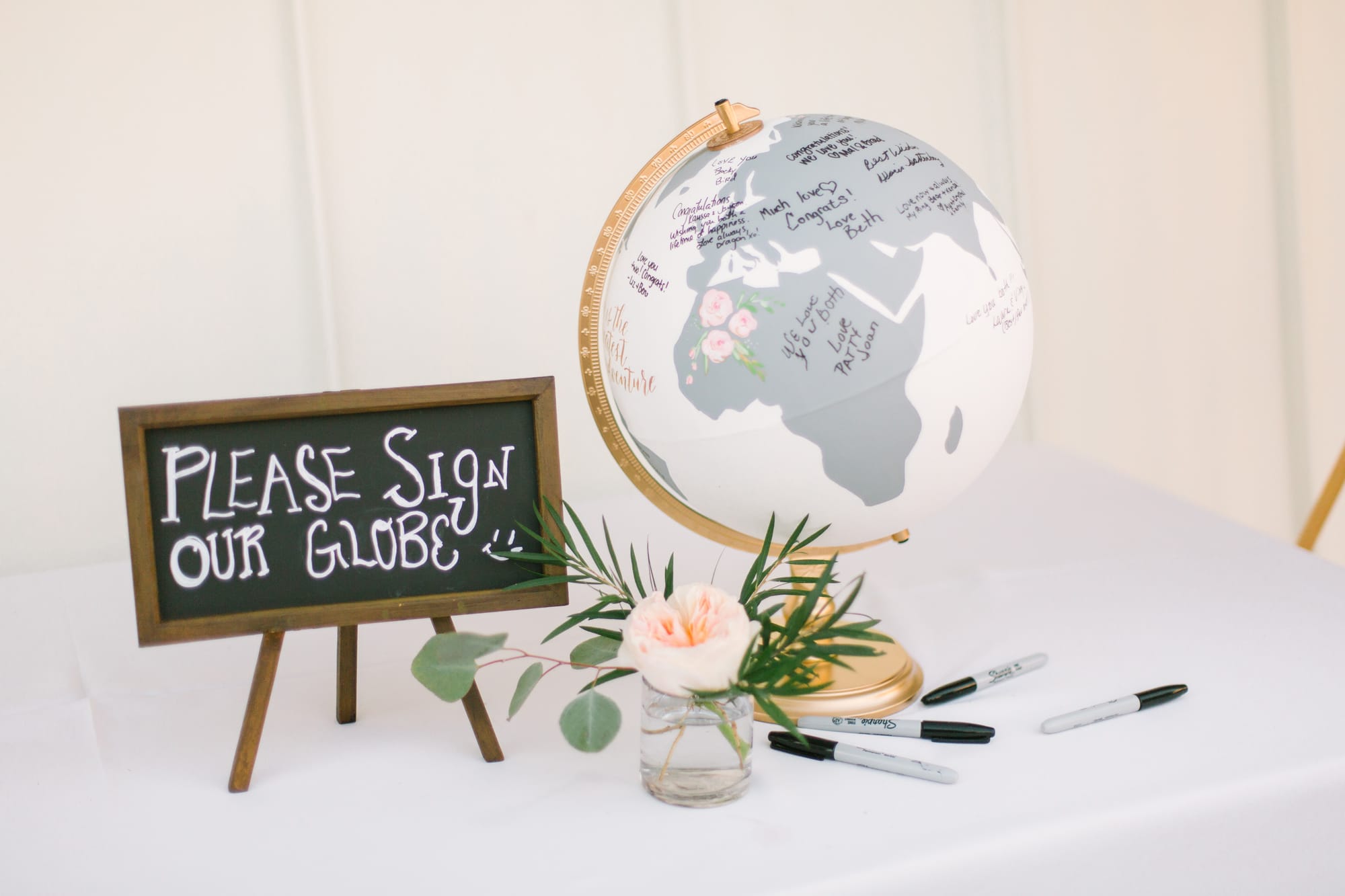 guestbook globe wedding