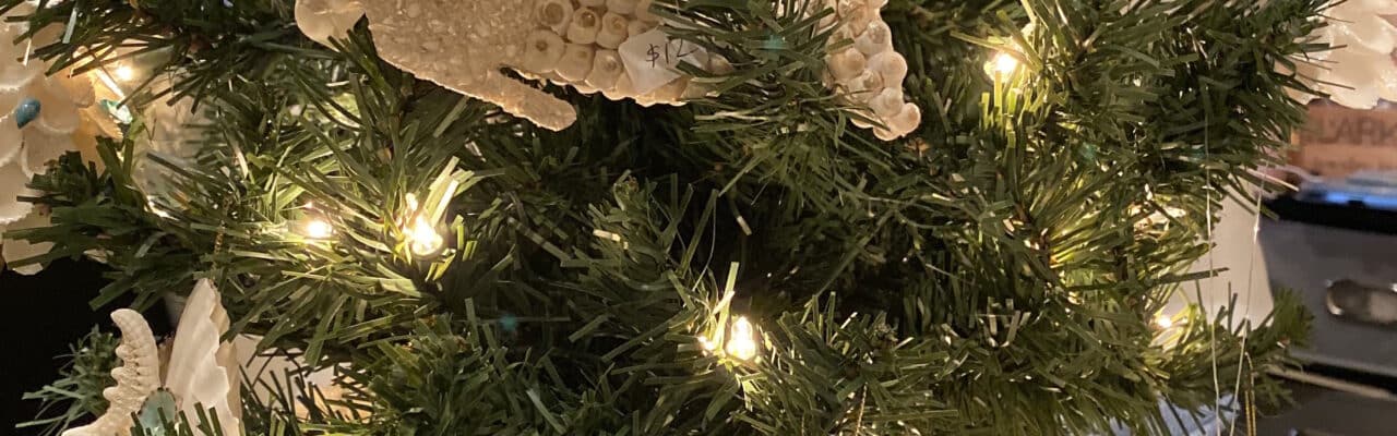 shell diy ornament christmas tree multi
