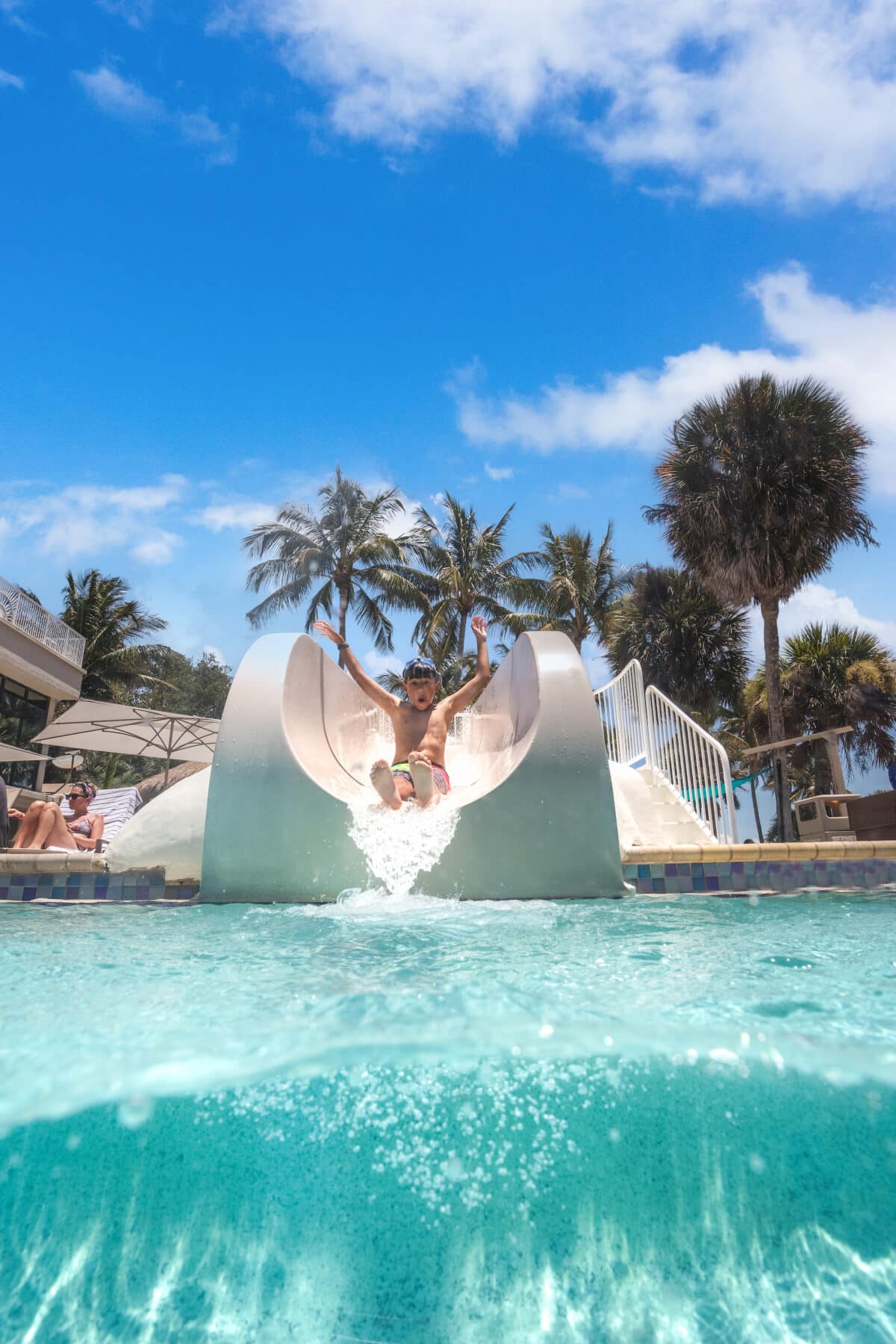 kid sliding shell pool slide sundial sanibel