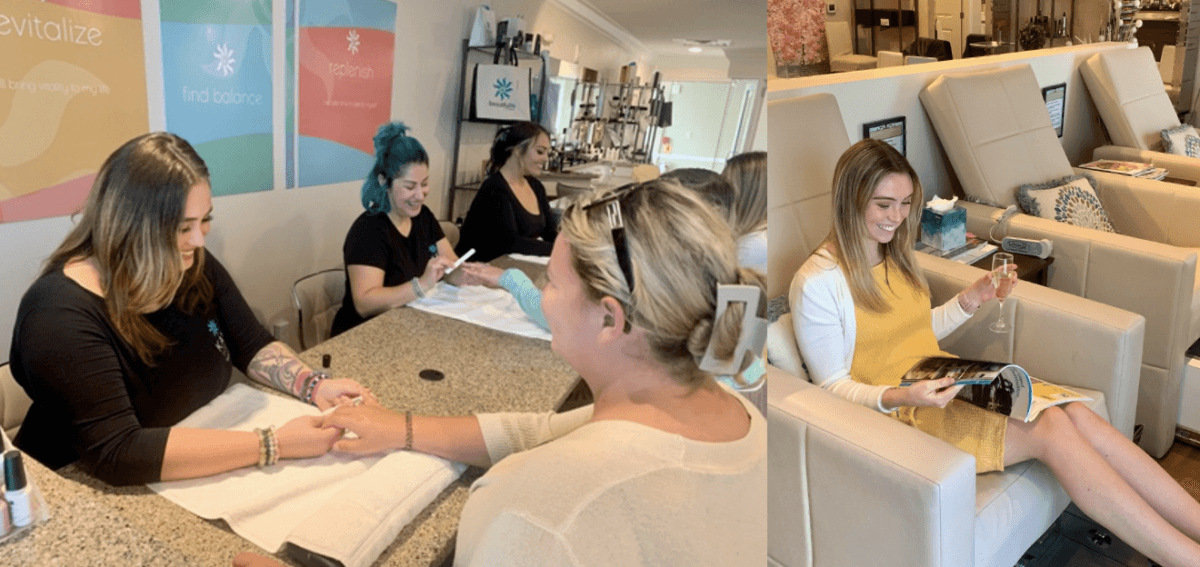 sundial sanibel kat casperson pedicure chairs with champagne