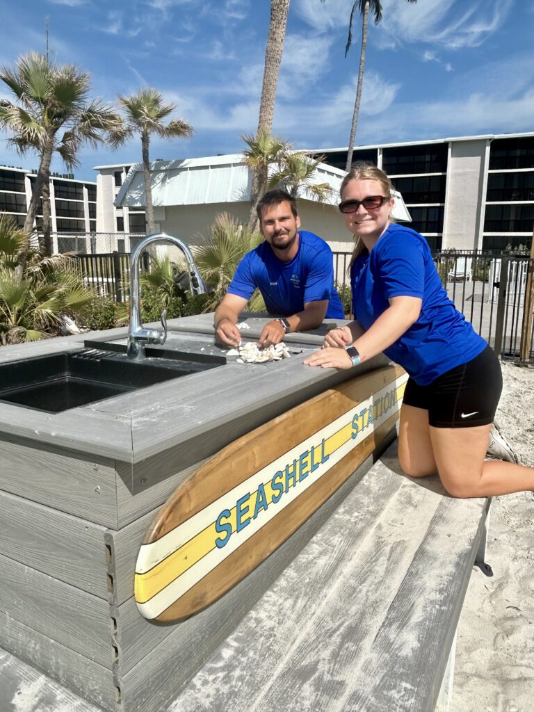 seashell station at sundial resort with rec team