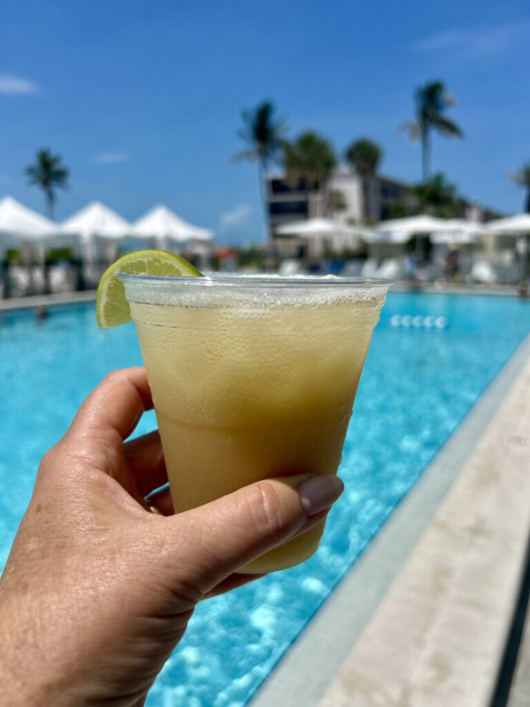 lime in the coconut cocktail by pool sanibel sundial