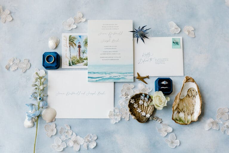 flat lay taylor shea photo sundial resort sanibel island blue and beach theme
