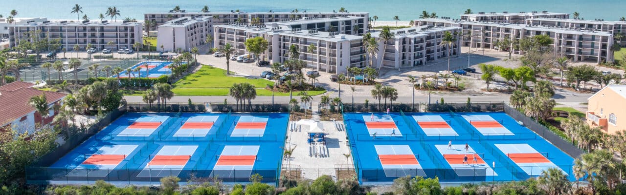 sundial pickleball courts aerial 16 courts sanibel island