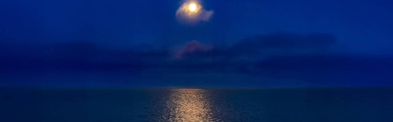 full moon over gulf of mexico sanibel island causeway v2