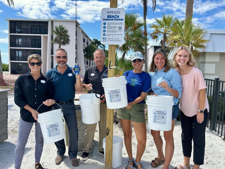 sccf beach bucket station at Sundial with staff posing v2