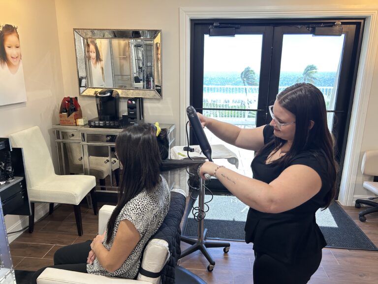 Kay Casperson Lifestyle Spa & Boutique at Sundial woman getting blowout redken