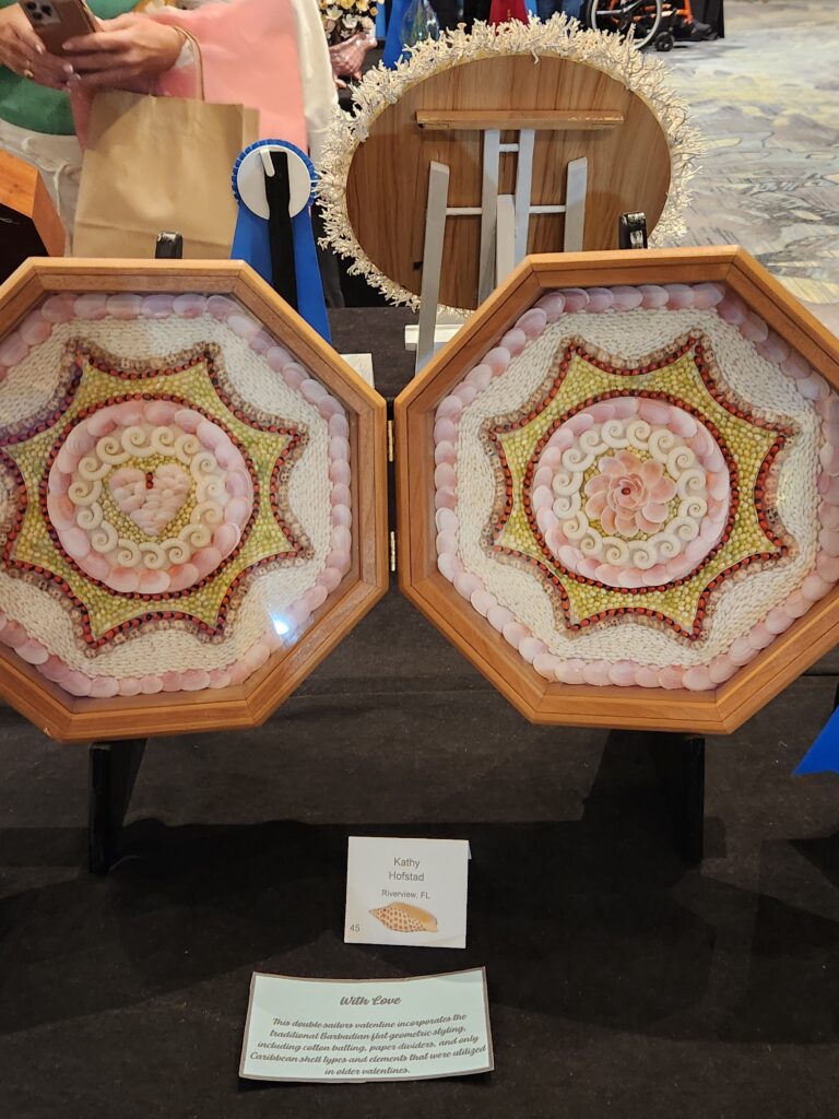 sailors valentines from sanibel shel show photo by Linda Friedrich