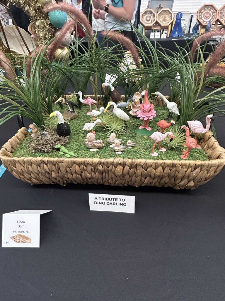 2026 sanibel shell show display of ding darling wildlife preserve made from shells
