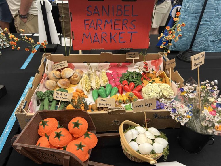 2026 sanibel shell show display of sanibel farmers market made from shells