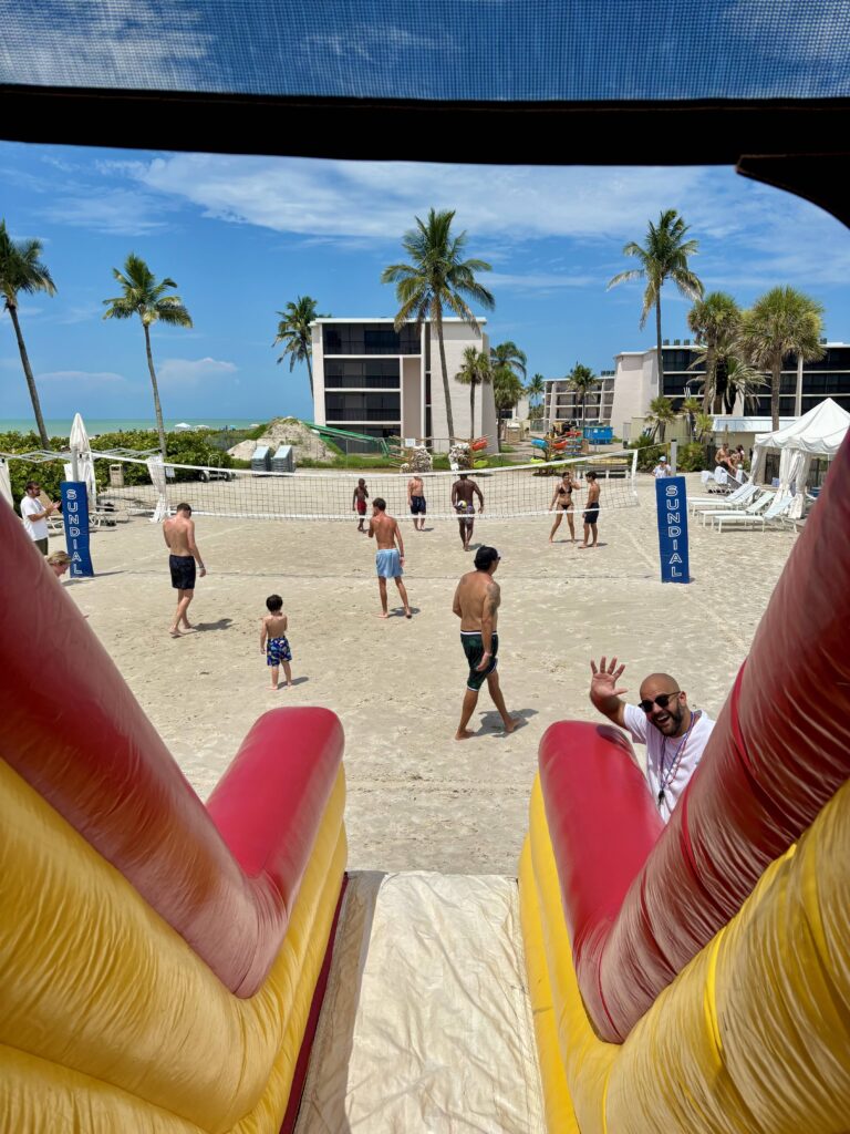 inflatable slide on sundial resort grounds in celebration of july 4th independence day
