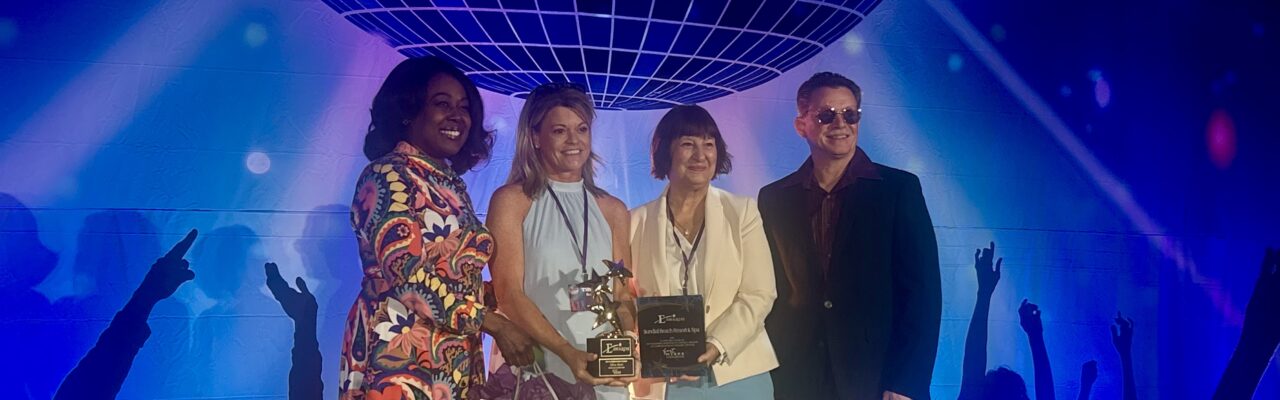 Sundial winner tiffany beyke accepting accommodations awards at 26th annual e awards