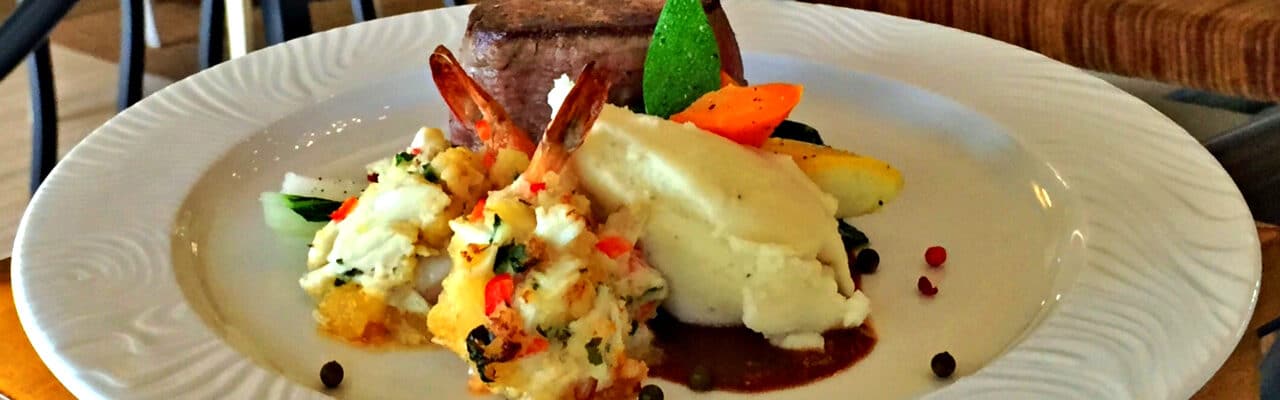 surf and turf dish for national seafood month